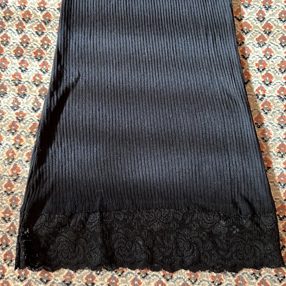 Sale 🎈3/$20 EUC An Original by Poof! Black 100% Cotton with Lace Tank size S - Picture 3 of 8